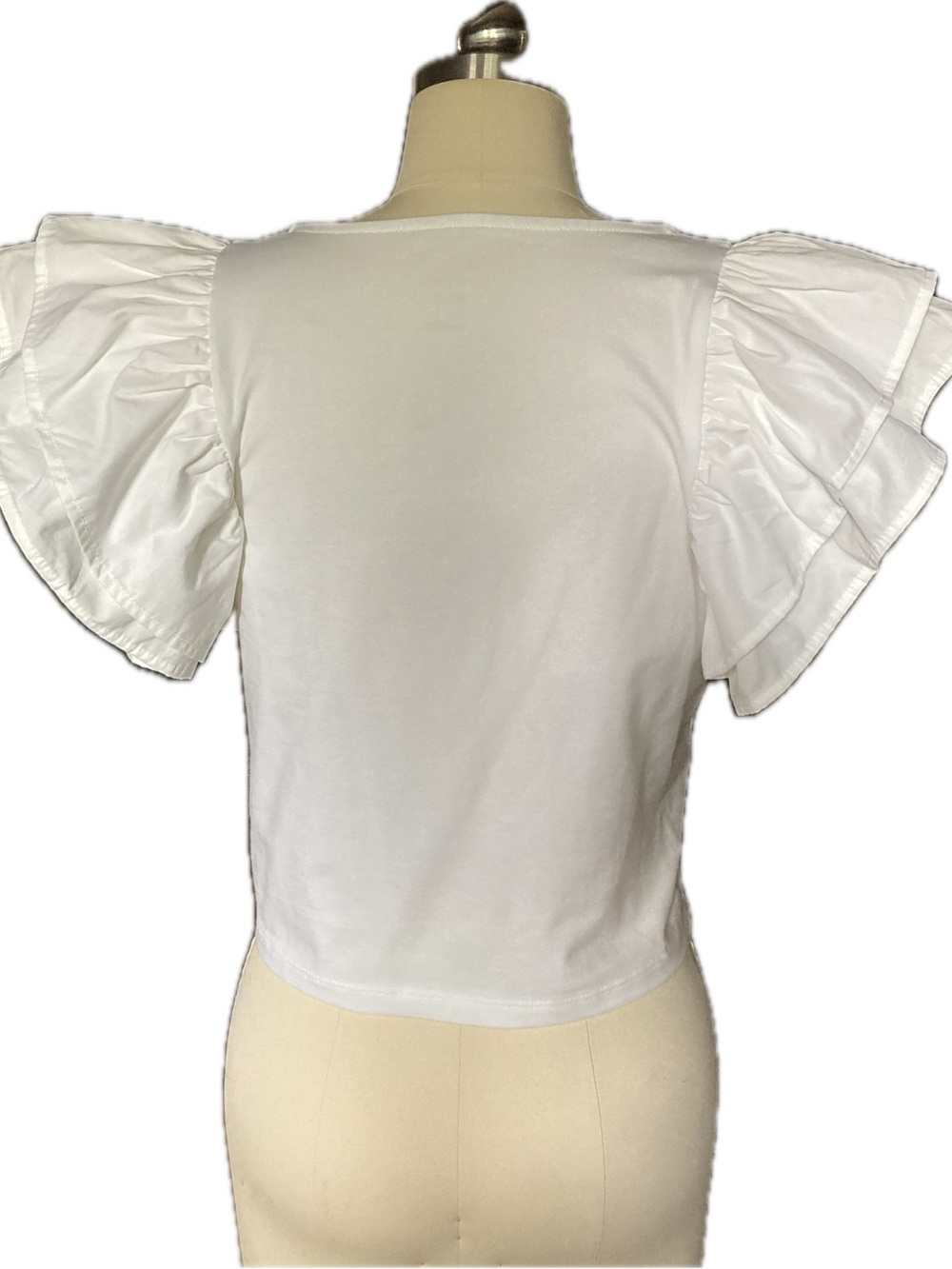 a new day White Ruffle Sleeve Crop Top - Picture 2 of 2